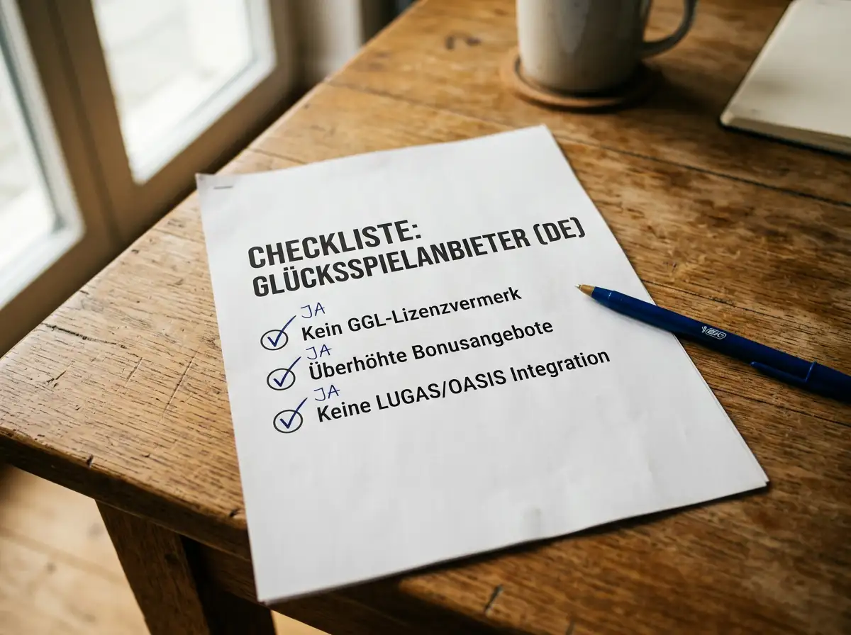 Checkliste mit Warnzeichen nicht-lizenzierter Tischtennis Wettanbieter in Deutschland