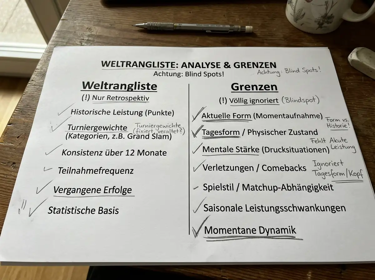 Grenzen der ITTF-Weltrangliste für Tischtennis-Wetten: Verzerrungen durch fehlende Kurzformabbildung