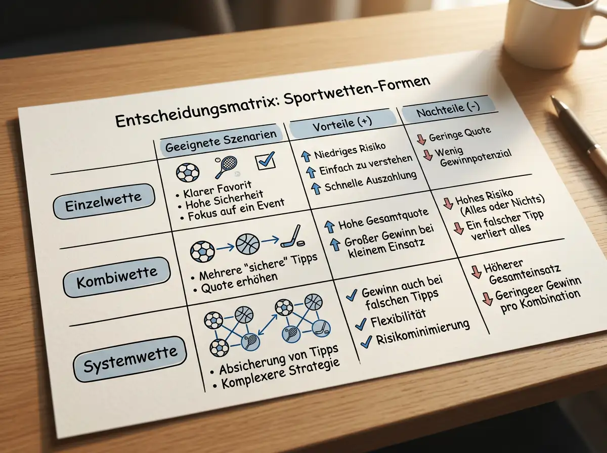 Tischtennis Wettstrategien im Überblick: Entscheidungsmatrix für Einzelwette, Kombiwette und Systemwette