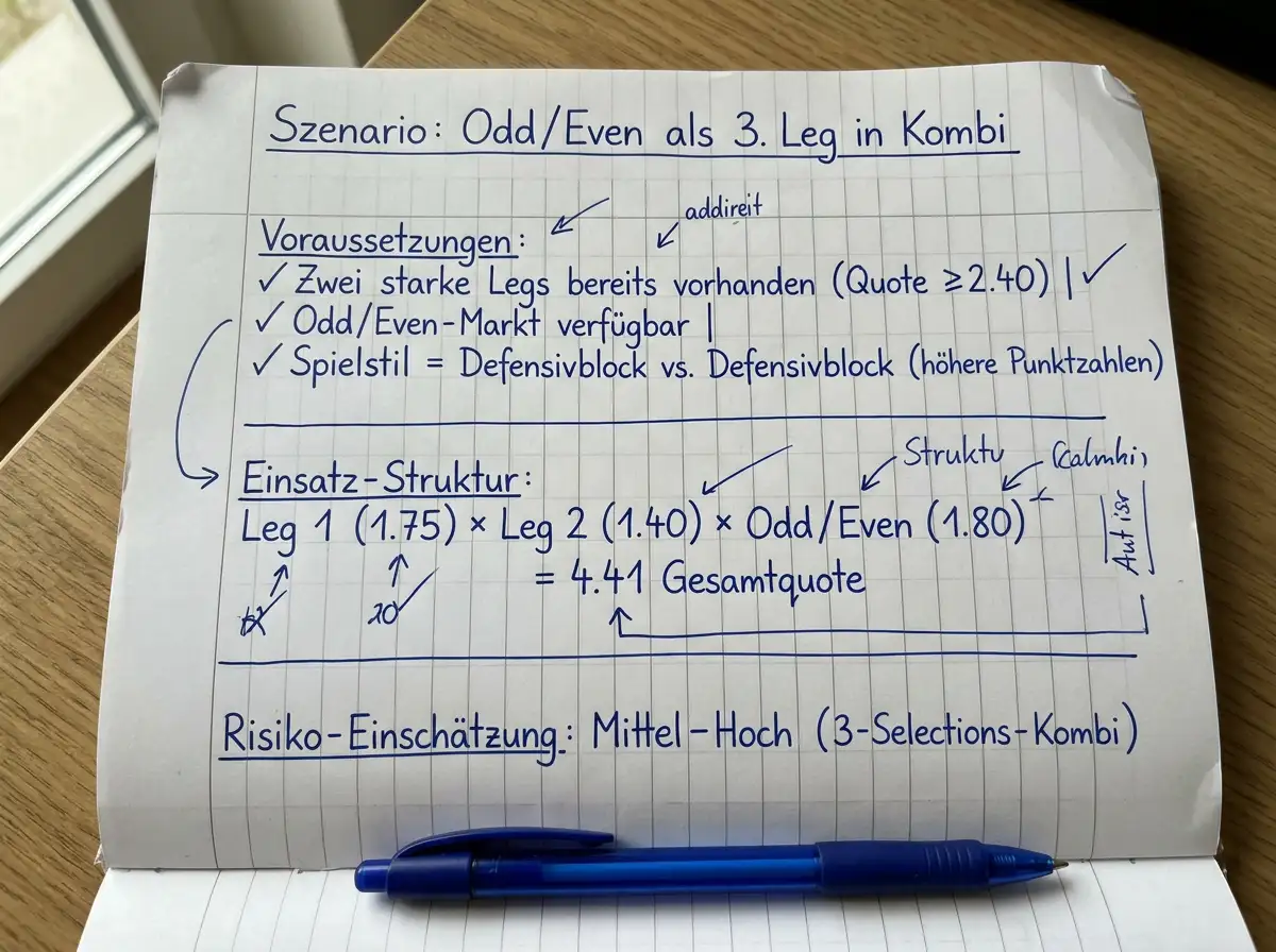 Strategie für den Einsatz des Gerade/Ungerade-Markts als dritter Leg in einer Tischtennis Kombiwette