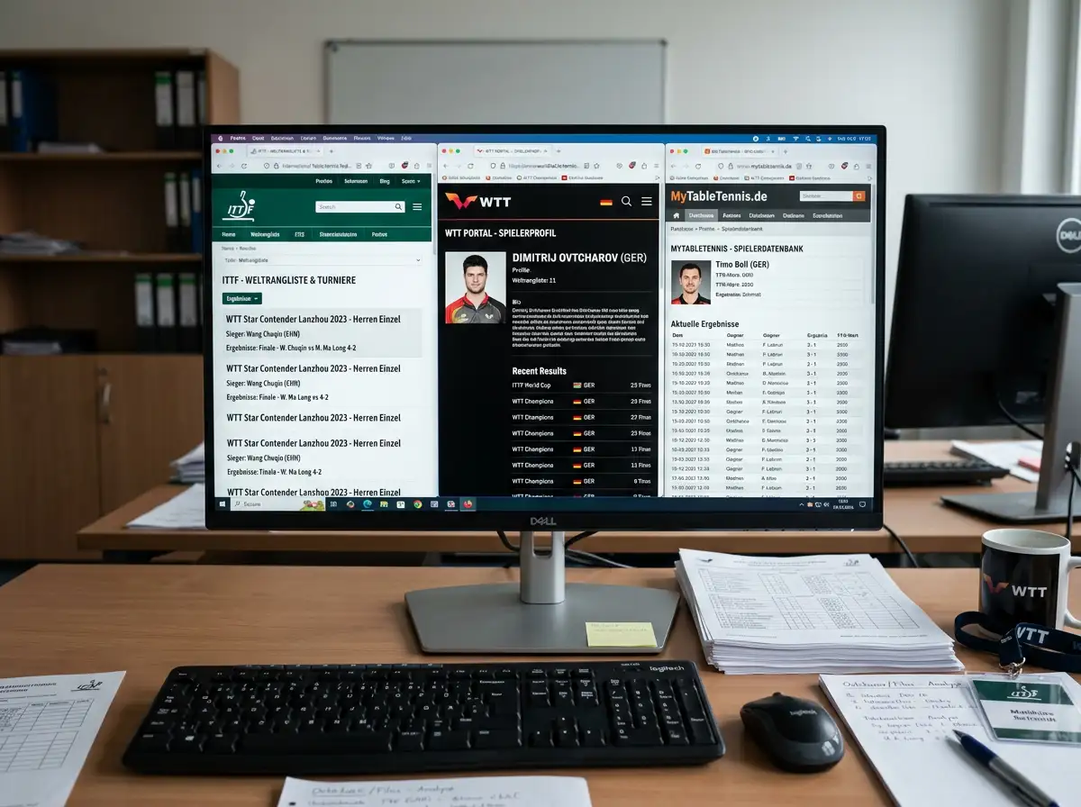 ITTF und WTT Portale als Datenquellen für Tischtennis H2H-Statistiken