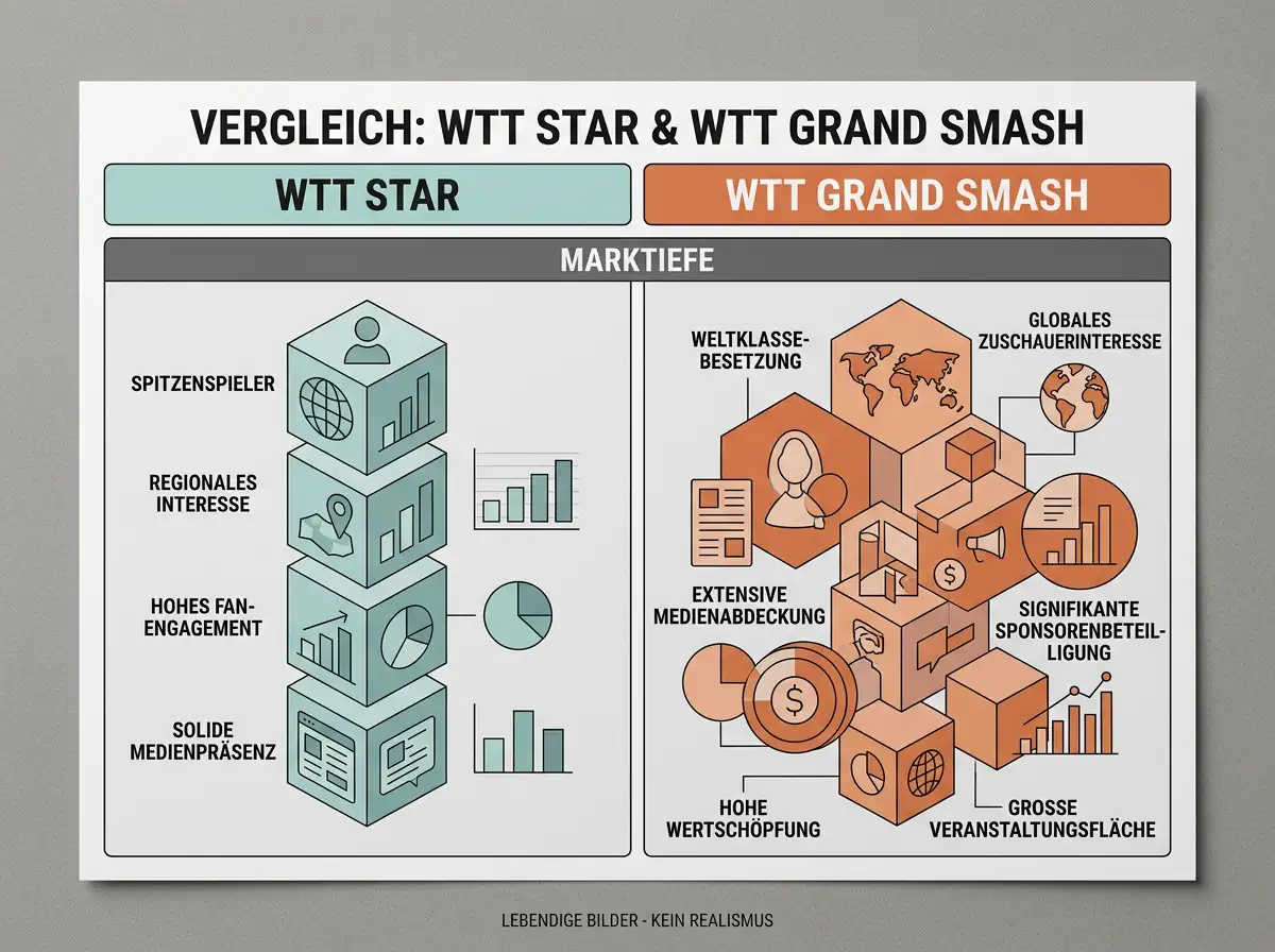 Vergleich WTT Star und Grand Smash Events hinsichtlich Markttiefe und Kombinationspotenzial